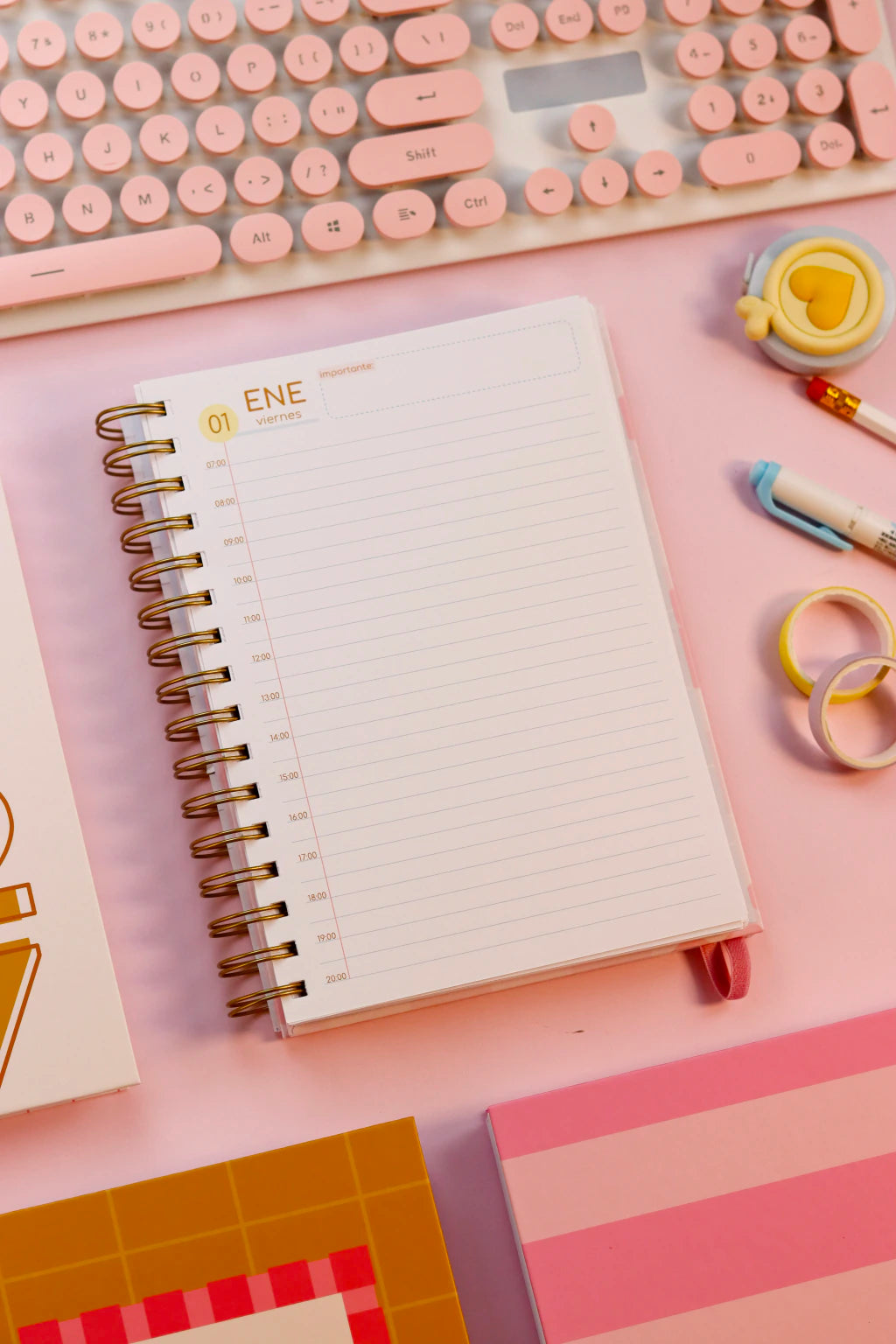Agenda Con Fecha 2027 Completa | Diseño Flores Retro
