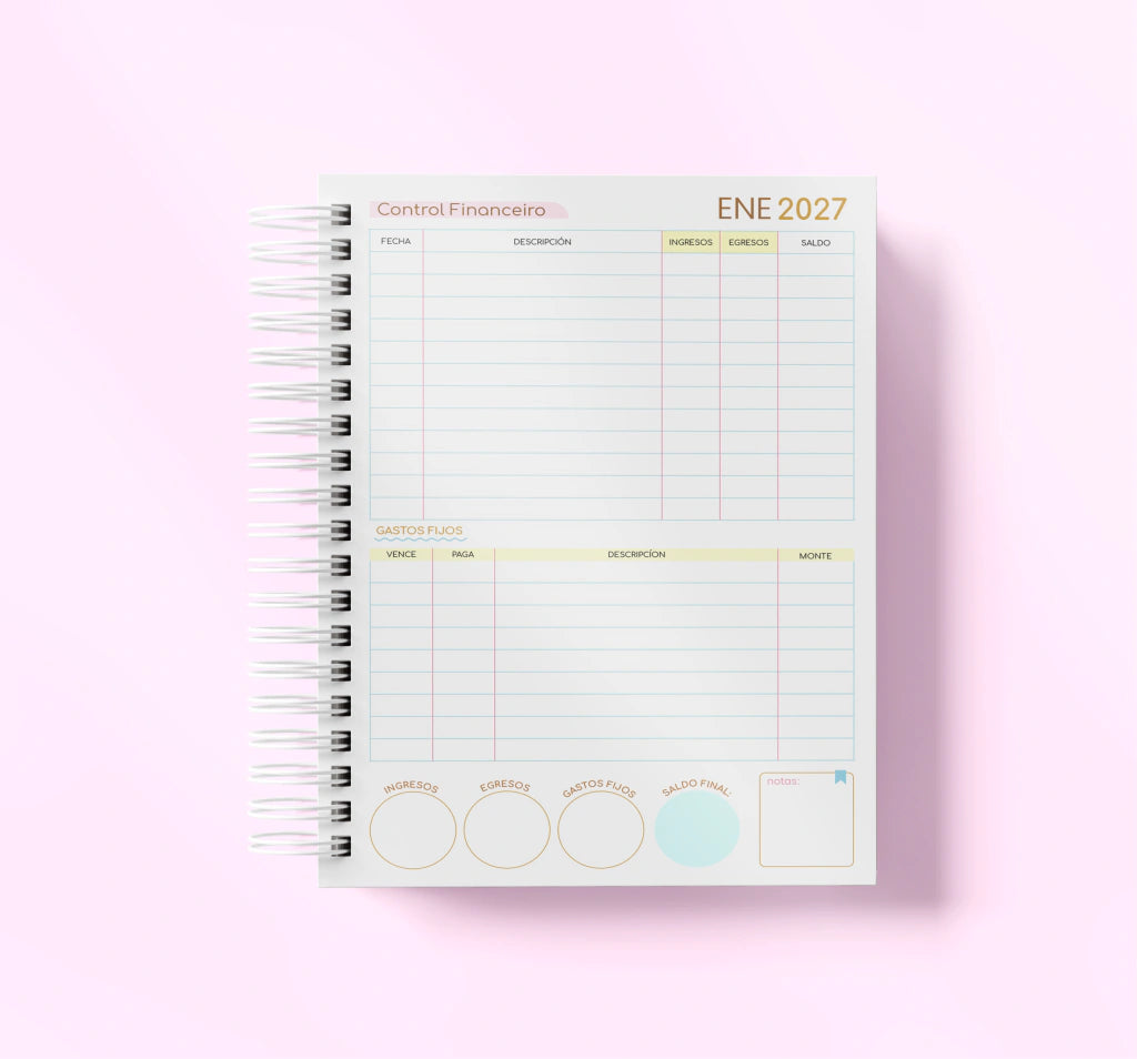 Agenda Con Fecha 2027 Completa | Diseño Flores Retro