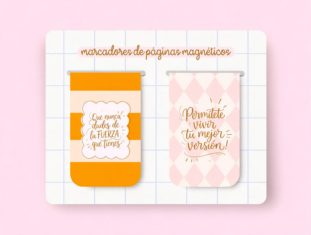 Marcapáginas Magnéticos Rayas y Rombos | Pack de 2